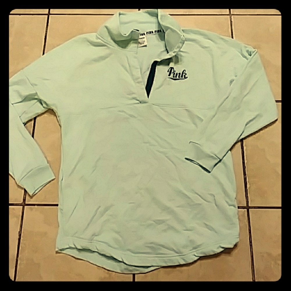 PINK quarter snap sweater